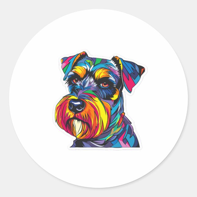 Graffiti Inspired Miniature Schnauzer Dog Stickers (Front)