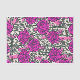 Graffiti Inspired Rose Pattern Pink Black   Tissue Paper