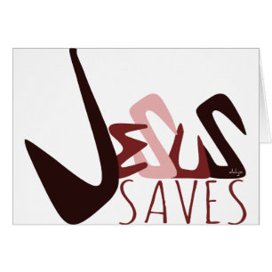 GRAFFITI JESUS SAVES in red
