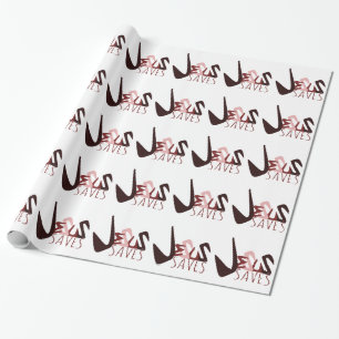 GRAFFITI JESUS SAVES in red Wrapping Paper