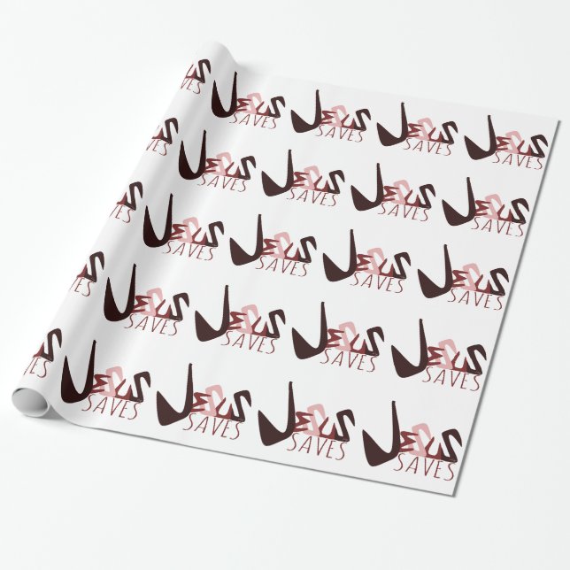 GRAFFITI JESUS SAVES in red Wrapping Paper (Unrolled)