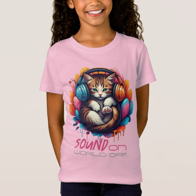 Graffiti Kitty Vibe Apparel - Brown Tabby T-Shirt (Front)