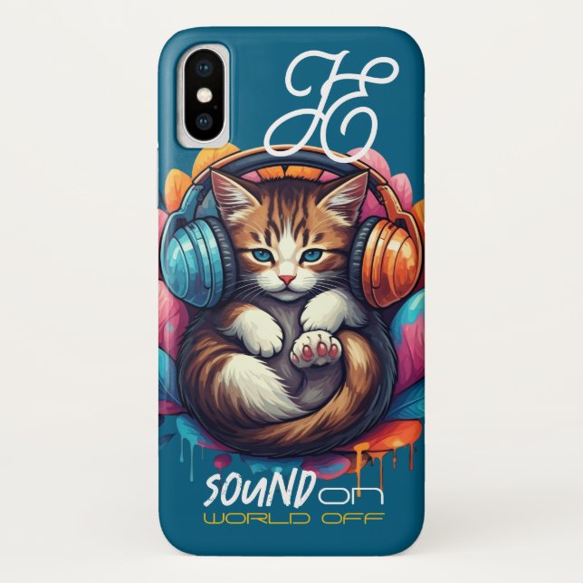 Graffiti Kitty Vibe Case - Brown Tabby (Back)
