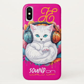 Graffiti Kitty Vibe Case - White