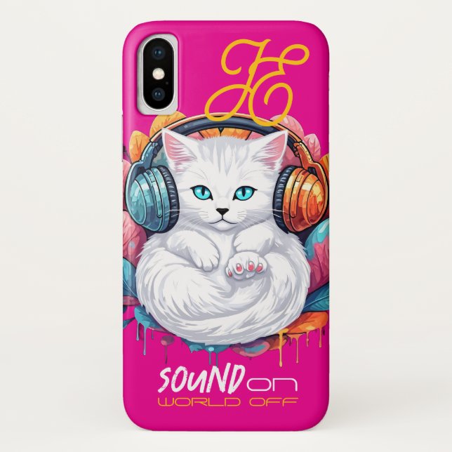 Graffiti Kitty Vibe Case - White (Back)