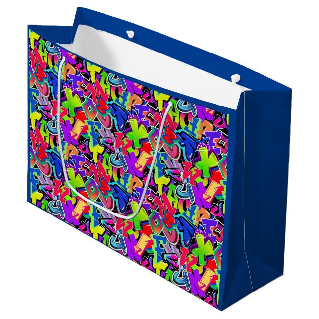  Graffiti Large Gift Bag (Front Angled)