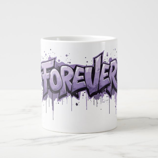 Graffiti Lavender Infinity "FOREVER" Large Coffee Mug (Front)