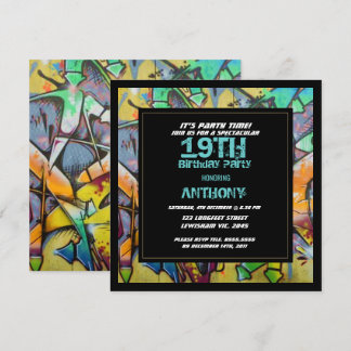 Graffiti Letters Birthday Invitation