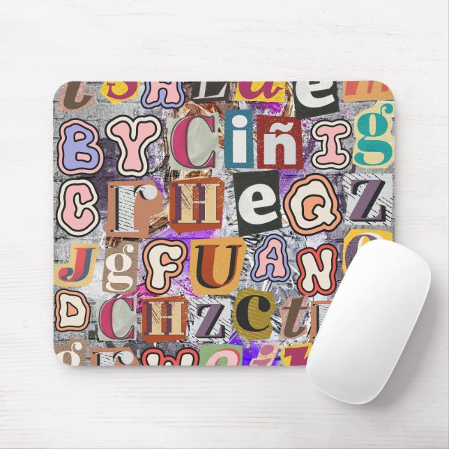 Graffiti letters Street style Artsy Fun design Mouse Pad (With Mouse)
