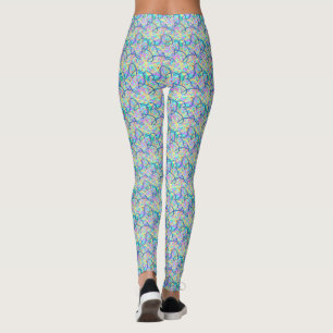Graffiti Lines blue tone Yoga Leggings