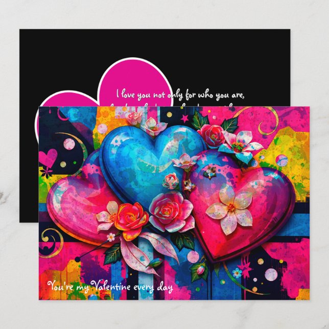 [Graffiti  Love} Goth Grunge Valentines Day Card (Front/Back)