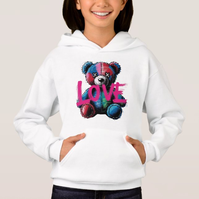 Graffiti Love Teddy Bear Streetwear girl (Front)
