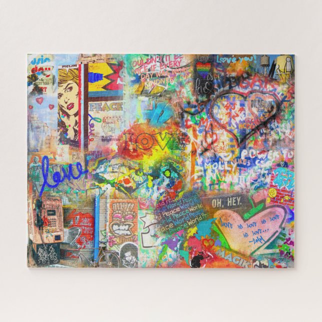 Graffiti Love - The Writings on the Wall Jigsaw  Jigsaw Puzzle (Horizontal)