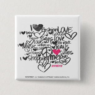 Graffiti Magenta 15 Cm Square Badge