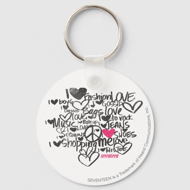 Graffiti Magenta Key Ring (Front)