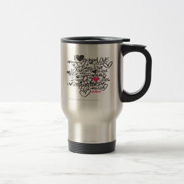Graffiti Magenta Travel Mug (Right)