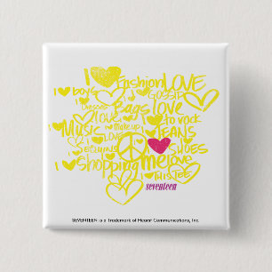 Graffiti Magenta/Yellow 15 Cm Square Badge