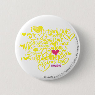Graffiti Magenta/Yellow 6 Cm Round Badge