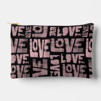 Graffiti Makeup Bag - Pink and Black - Love