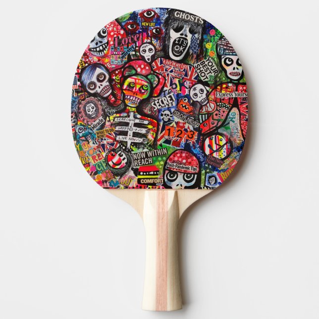 Graffiti Misfits Ping Pong Paddle by Ray Dust (Front)
