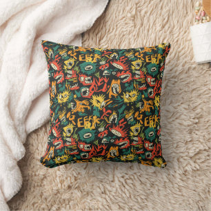 Graffiti Monster Eek Black Halloween (1) Cushion