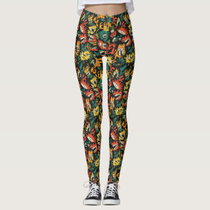Graffiti Monster Eek Black Halloween (1) Leggings