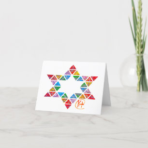 Graffiti Mosaic Jewish Star Art Thank You Card