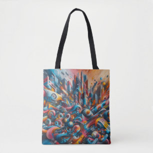 graffiti Mural Urban street art abstract cityscap Tote Bag