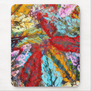 graffiti Mural Urban street art abstract leaves Mouse Pad