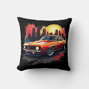 Graffiti Muscle Car Cushion