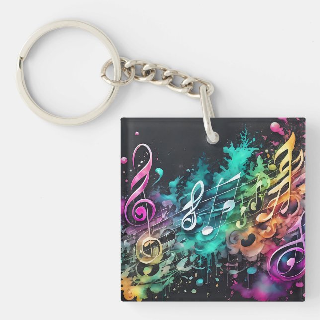 graffiti music key ring (Front)