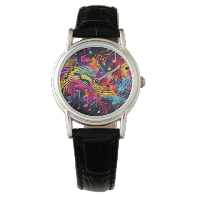Graffiti Musical Notes Watch (Front)