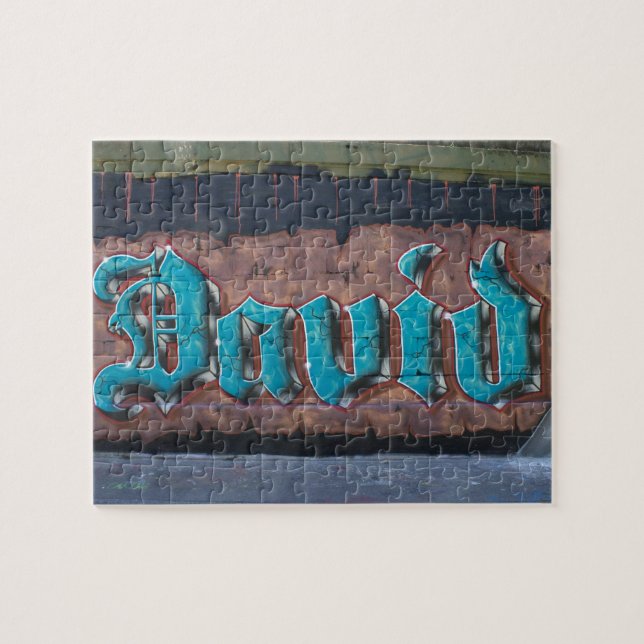 Graffiti Name Tag: David Jigsaw Puzzle (Horizontal)