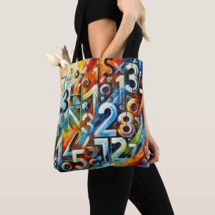 Graffiti Numbers Tote Bag