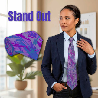 Graffiti Paint Brush Tie Purple