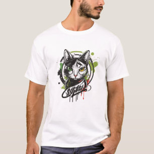 Graffiti Paint Cat Creative Inspiration Art Fun T-Shirt