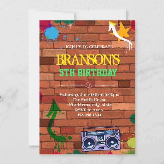 Graffiti party invitation (Front)
