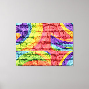 Graffiti Pastel Brick Wall Canvas Print