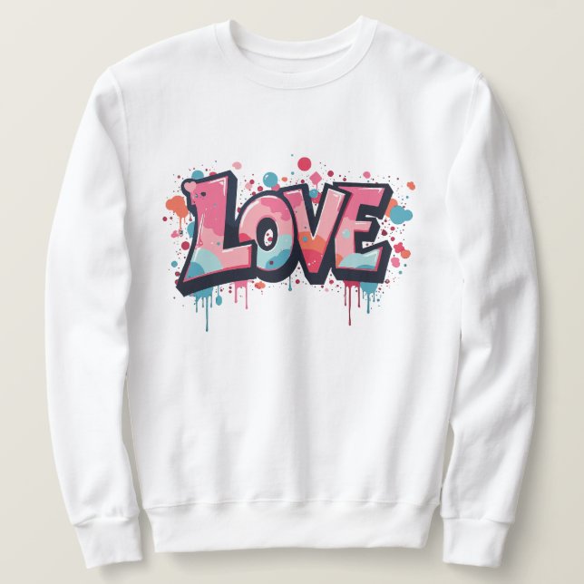 Graffiti Pastel Love Bomb Sweatshirt (Design Front)