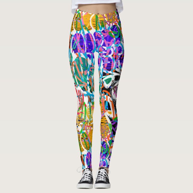 Graffiti Pattern  Leggings (Front)