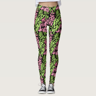 Graffiti pattern leggings