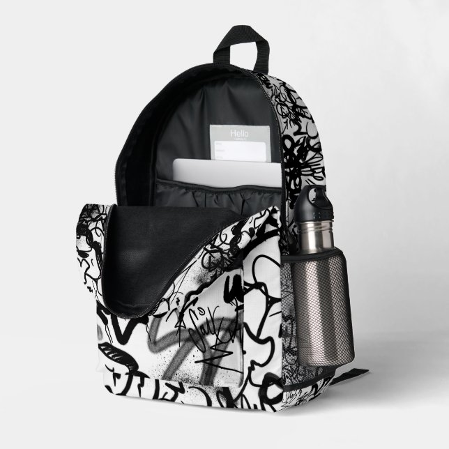 Graffiti Pattern  Printed Backpack (Back Corner Right (Open))