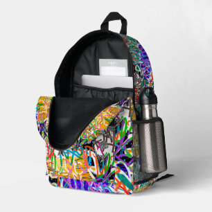Graffiti Pattern Printed Backpack