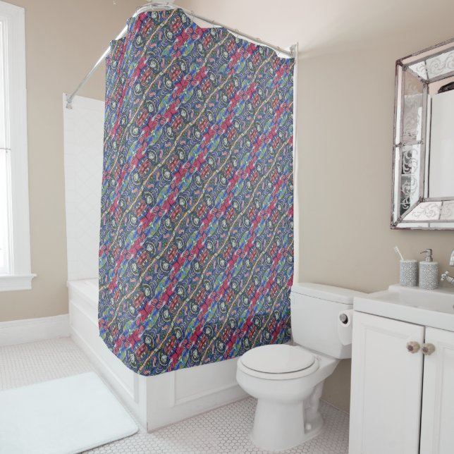 graffiti pattern shower curtain (In Situ)