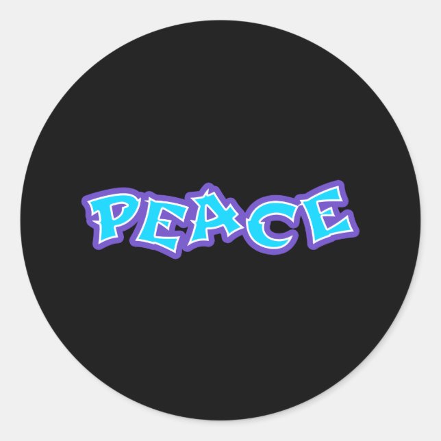 Graffiti Peace Classic Round Sticker (Front)