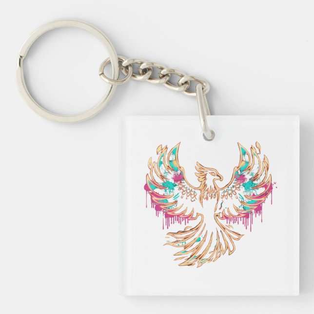 "Graffiti Phoenix Rising" Key Ring (Front)
