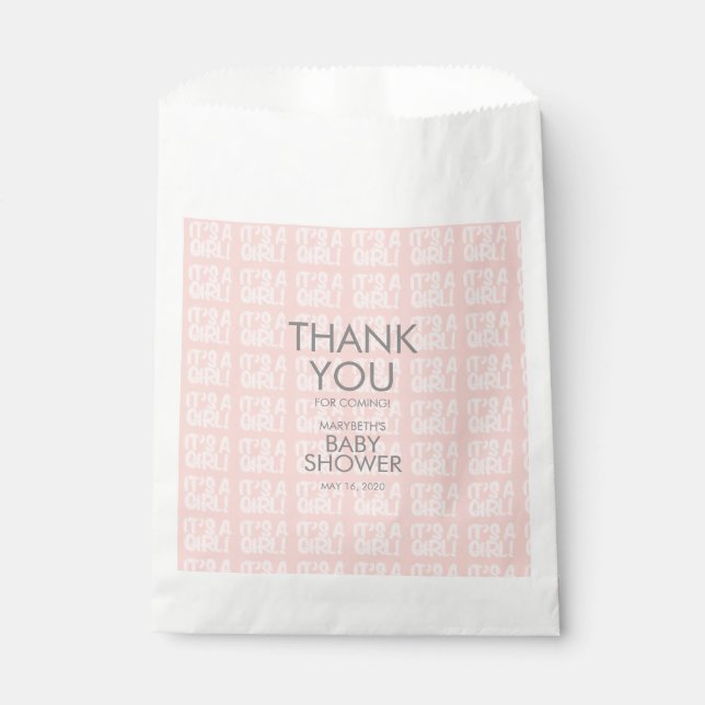 Graffiti Pink Baby Shower Favour Bags (Front)