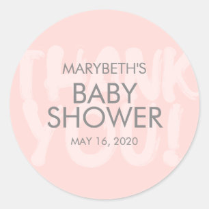 Graffiti Pink Baby Shower Favour Sticker