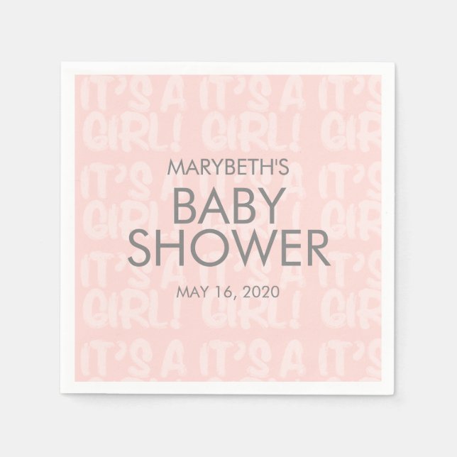 Graffiti Pink Baby Shower Paper Napkin (Front)