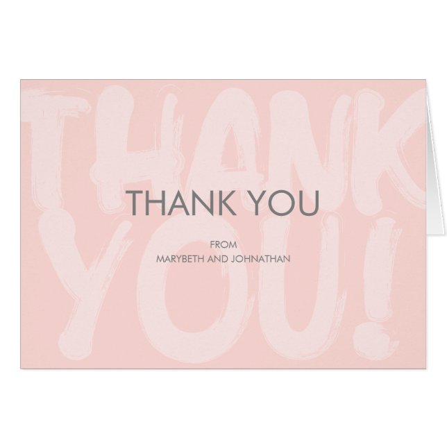 Graffiti Pink Baby Shower Thank You Card (Front Horizontal)